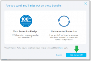Virus protection pledge
