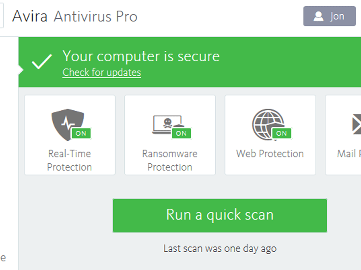 Avira antivirus interface illustration