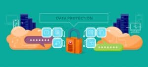 Illustration of data protection and web security concept