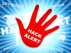 Hack Alert Hand Shows Hacking 3d Illustration