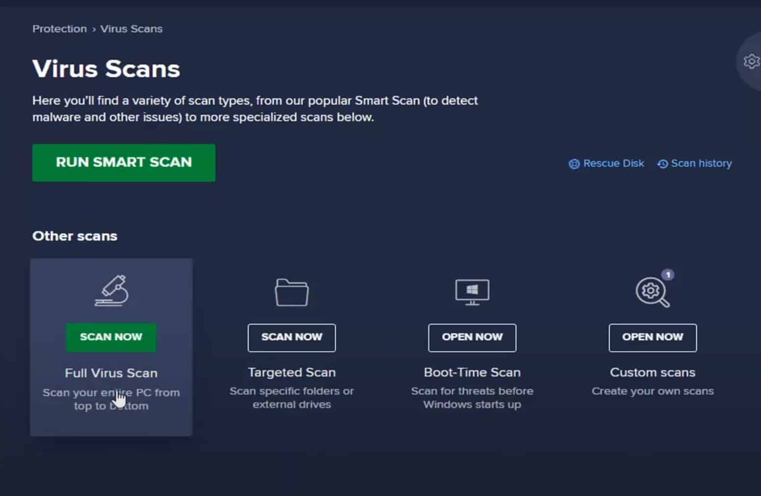 avast boot scan how long